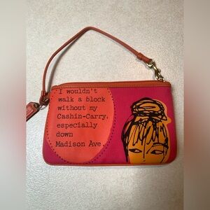 Coach Graphic Pink and Orange Wristlet
